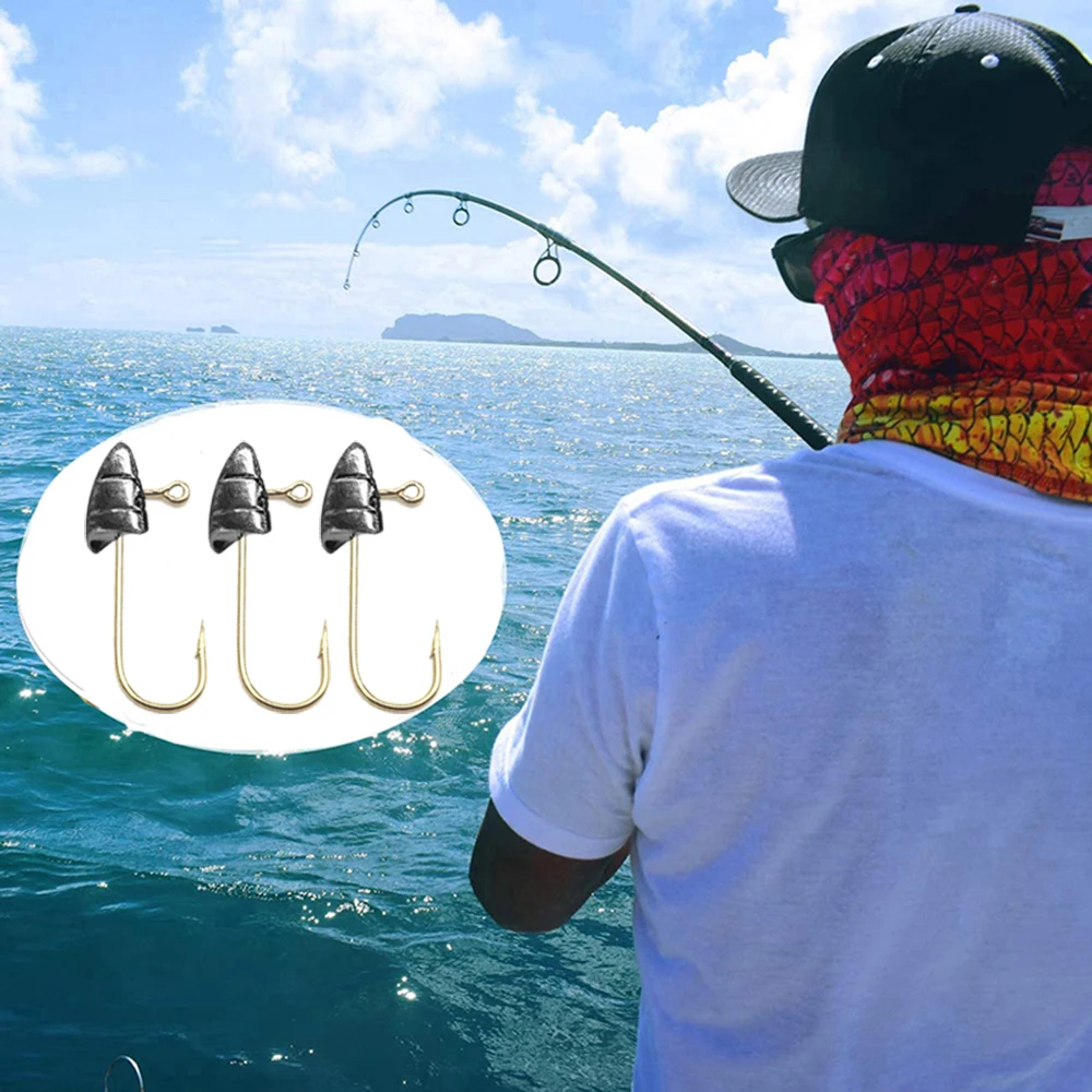 10pcs/lot Micro Jig Head Fishing Hook 1.4g-5g Ice Fishing Hook Mini Crank Fishhook Soft Lure Fishing Accessories