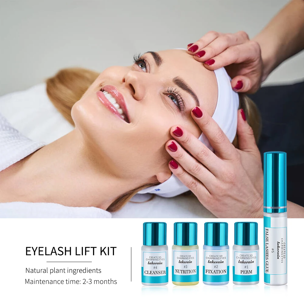 Lakerain Lash Lamination Starter Kit Eyelash & Brow Lift Perming Pads Extension Kit Semi Curling Eye lash Glue Wave Lotion Set