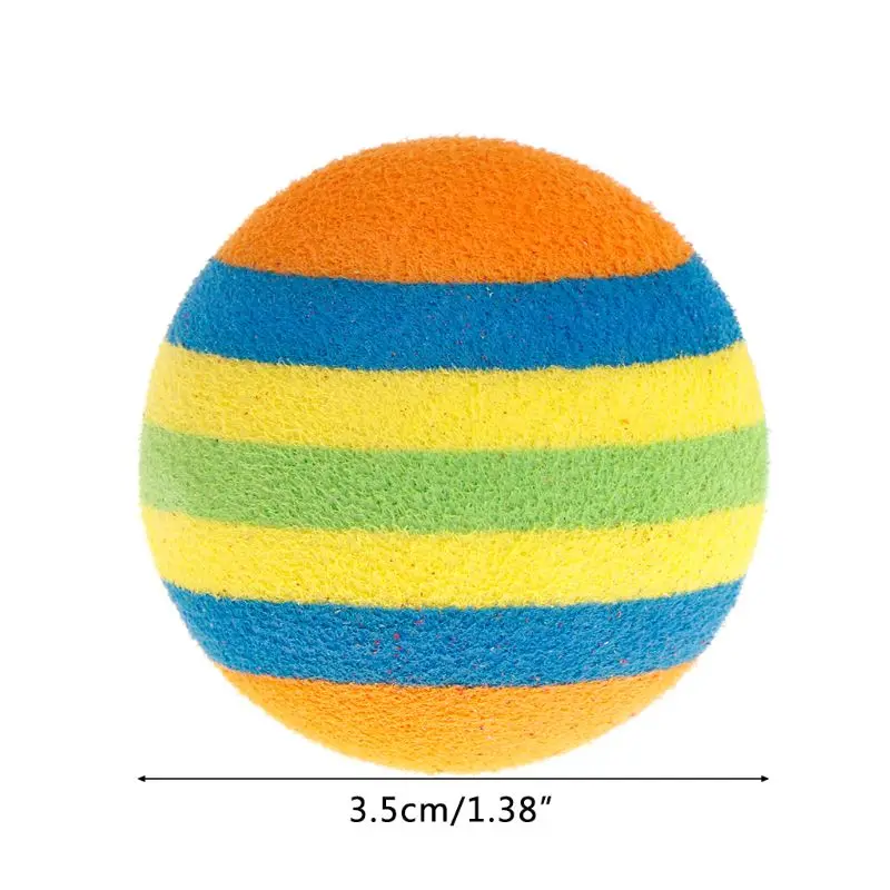 10 Stks/set Regenboog Bal Huisdier Speelgoed Eva Zachte Interactieve Kat Hond Puppy Kitten Play Grappige Kleurrijke Geschenken Kauwen Ballen Huisdieren