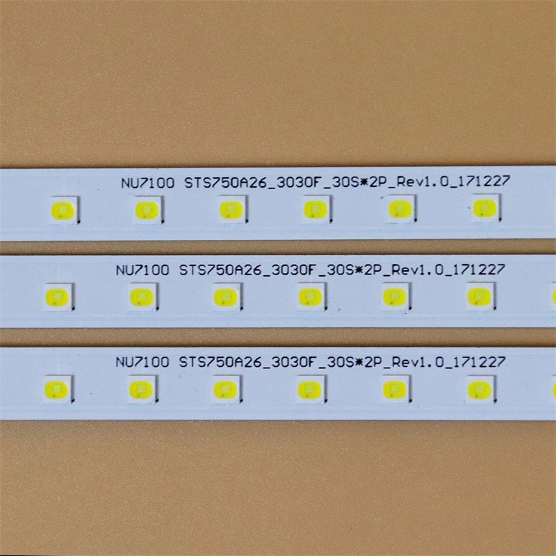 LED Full Array Bars For Samsung UA75RU7100R UA75RU7200K UA75RU7400 LED Backlight Strips Matrix LED Lamps Lens Bands Tapes Rulers