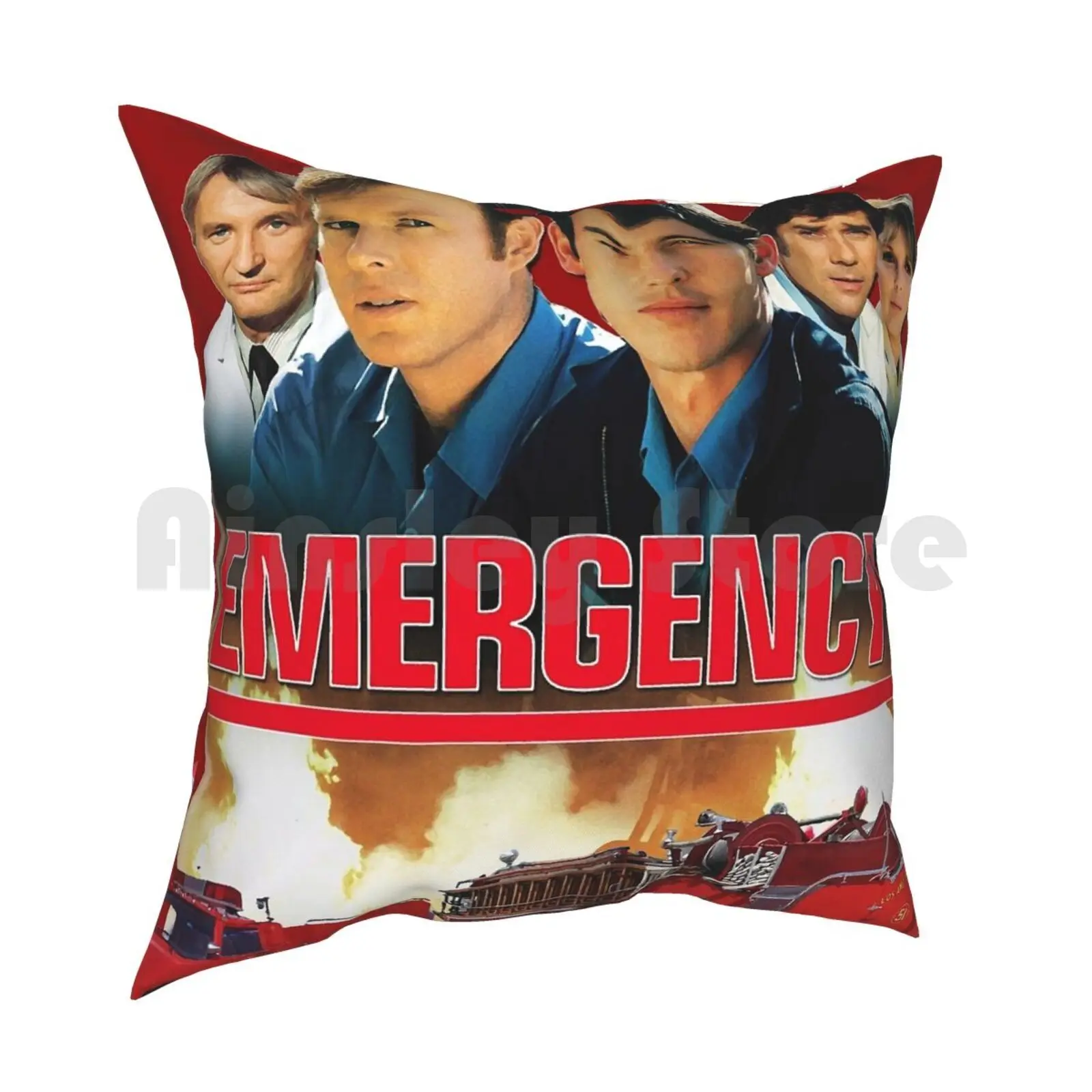 Retro Vintage 70S Drama Emergency! Tribute Pillow Case Printed Home Soft Throw Pillow Emergency 70S Retro Vintage