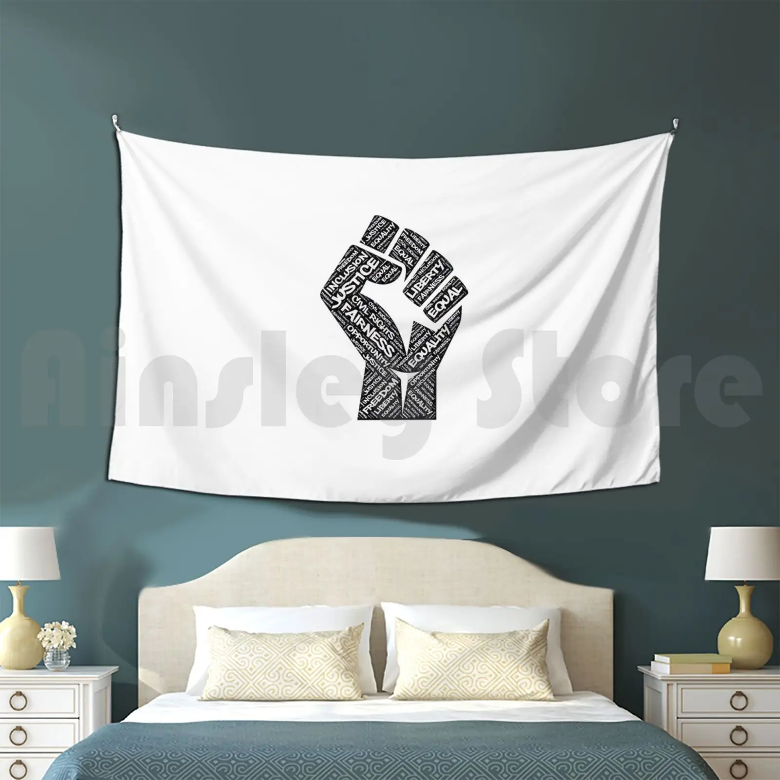 African American Civil Rights Black Power Fist Justice Design Tapestry Background Wall Hanging Civil Rights Civil