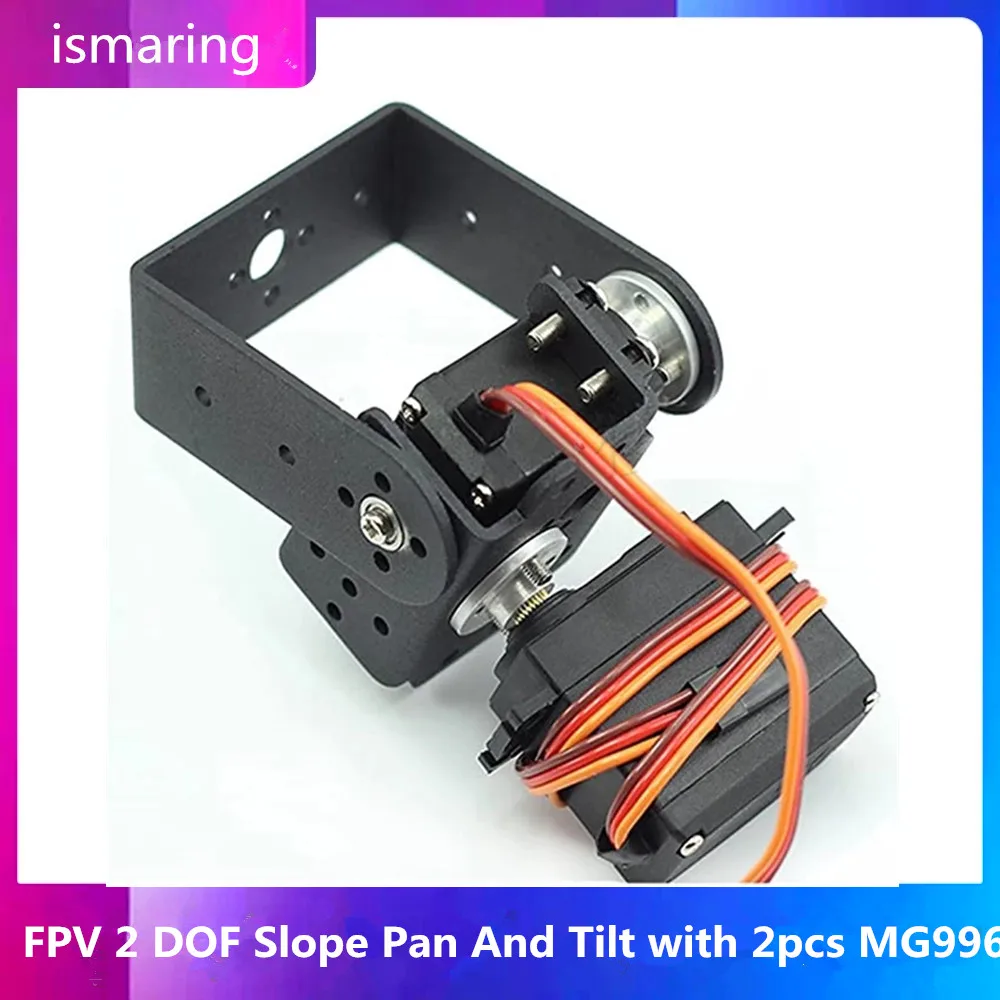 Fpv 2 dof inclinação pan e inclinação com 2 pçs mg996 servos sensor kit de montagem para robô arduino controle remoto brinquedos mg996 servo