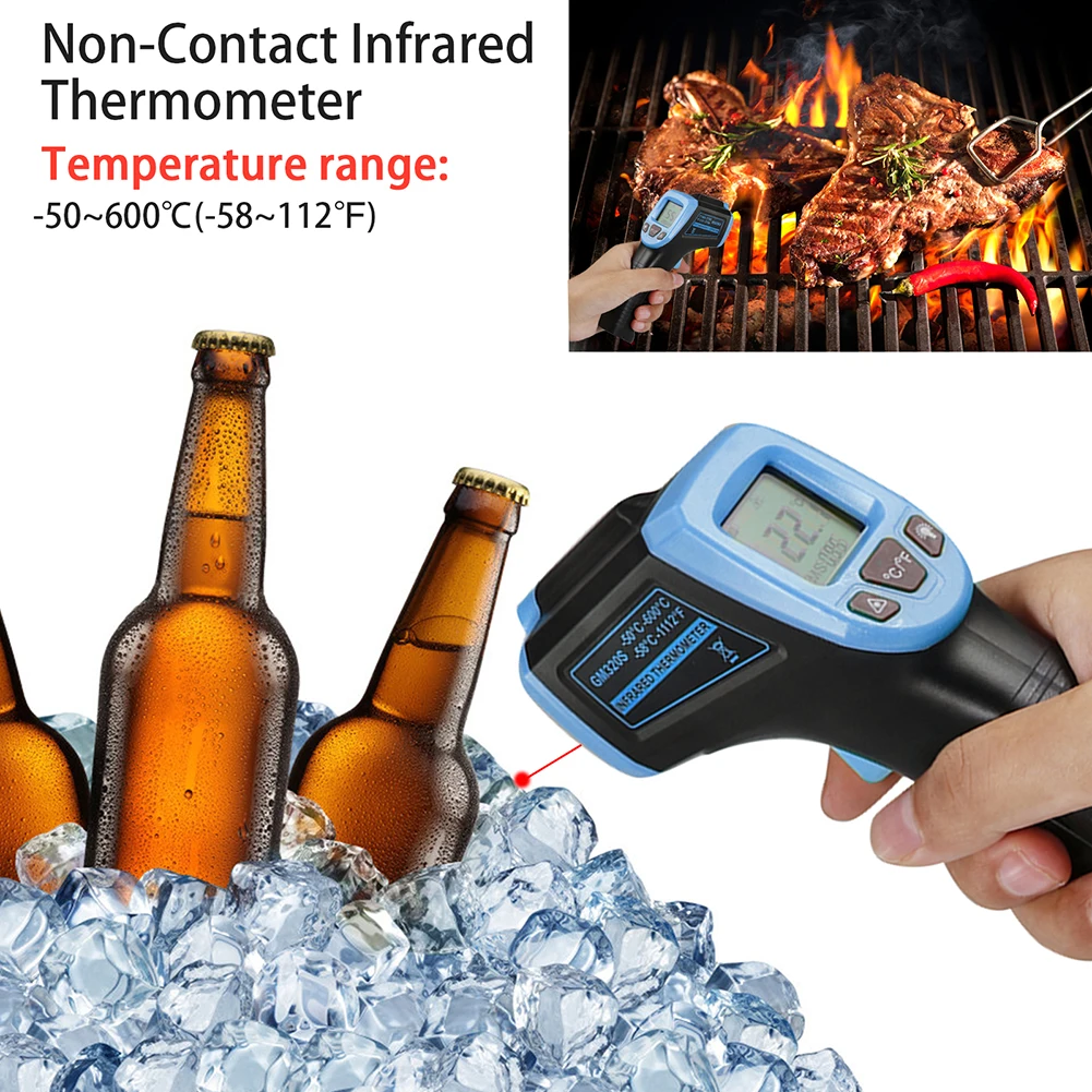 GM320S HW600 HW550 Infrared Thermometer Industrial Digital IR Temperature Meter 50~600℃ Non Contact Pyrometer IR Laser Point