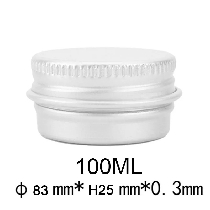 1pcs  Empty Silver Aluminum Tins Cans Portable Lightweight 5/10/15/50/60/100/150/250ML  Lip Balm Containers Refillable Bottles