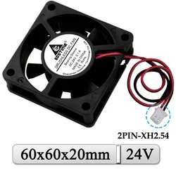 5 Pcs/Lot Gdstime 24V 60x60x20mm 60mm Axial Industrial Supply Case Cooler 6020 6cm Brushless DC Exhaust 3D Printer Cooling Fan