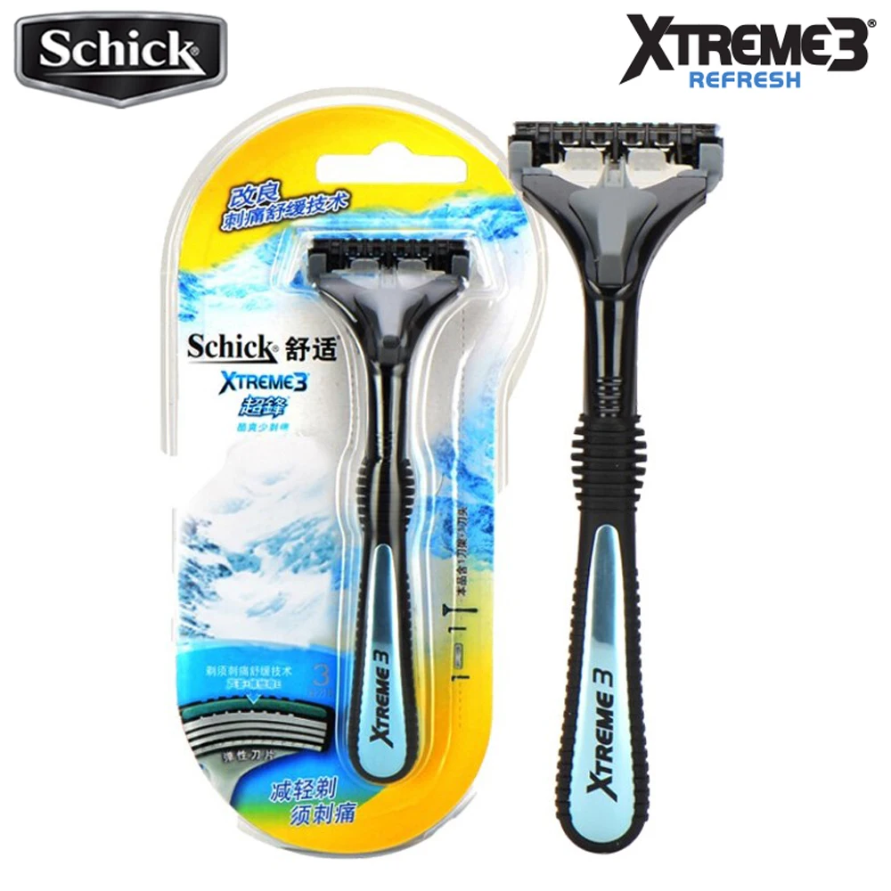 Maquinilla de afeitar de seguridad para hombres, afeitadora Manual Original XTREME3 Schick, herramienta de afeitado de barba, envío gratis