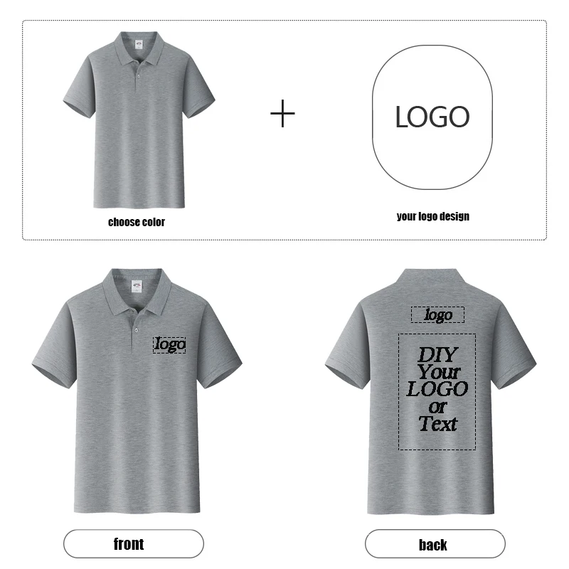 Work POLO High-end Customization POLO Shirt 12-color Custom Logo Wild High-end Worsted Cotton Lapel Printing DIY Brand Text