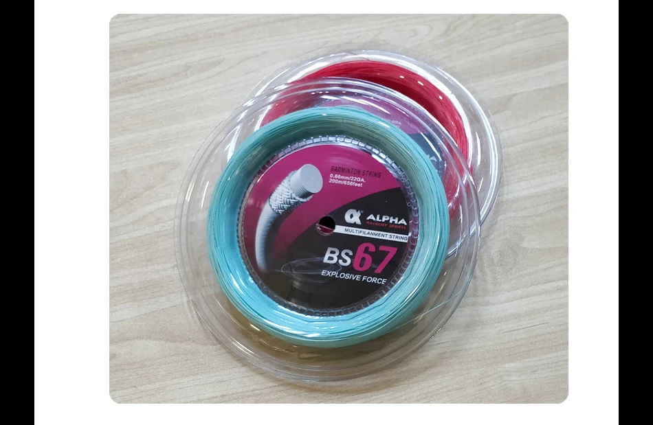 Alpha Badminton-Saite, 0,66 mm, Kugelnetz-Saite, 200 m Rollen, hohe Elastizität, 30 Pfund, BS67 – Detail 11