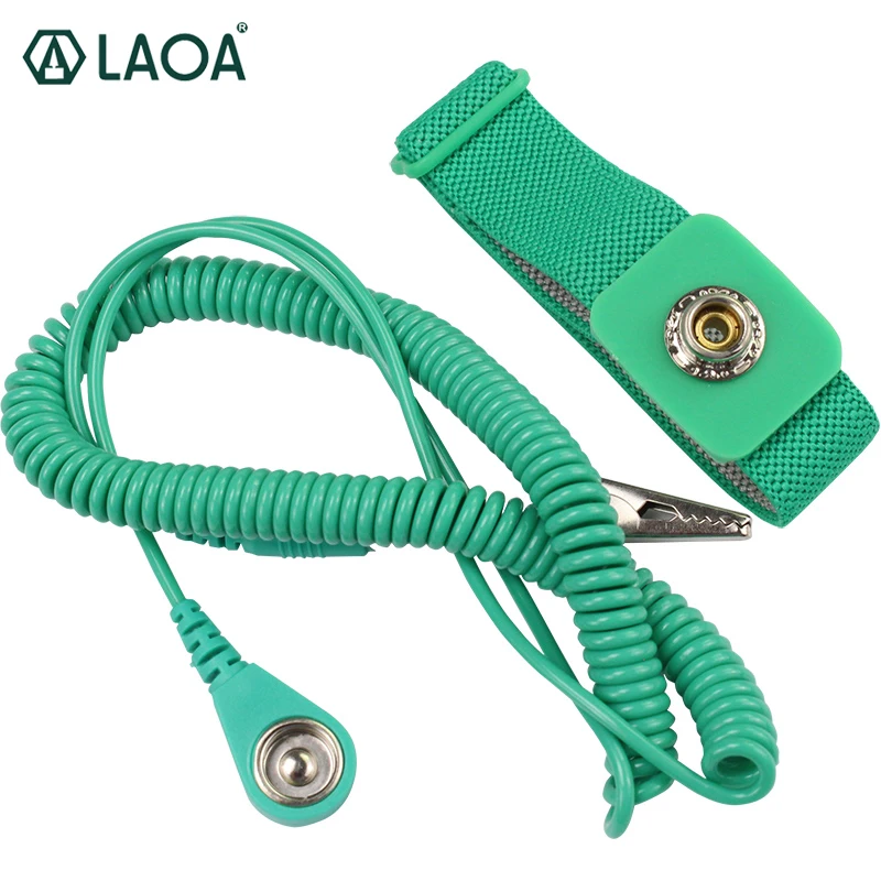 LAOA Anti-static Wristband Static-free Wrist Strap Band With 3M rope Single/Double Loop anti-static bracelet