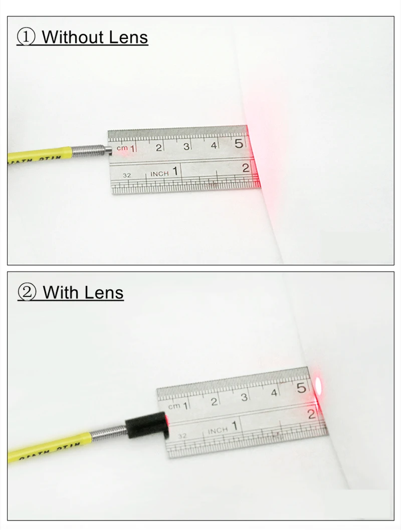Optischer Fasersensor, Fokuslinse, Spiegel, optisch, M3, M4, M6, für diffuse reflektierende Durchgangsstrahl-Lichtschranke, Gauselink – Detail 3