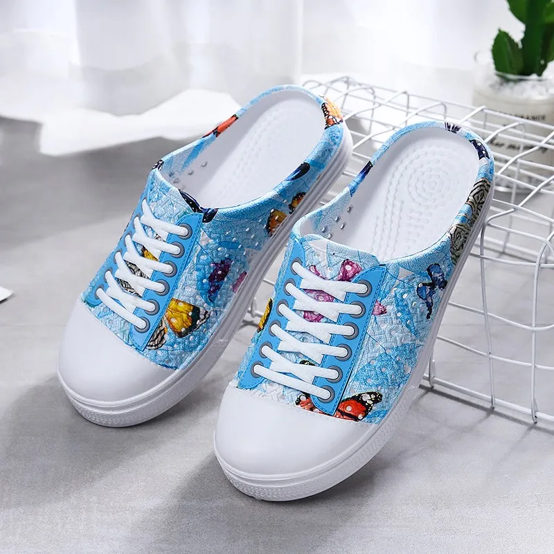 Summer Women Slippers Imitation Sneaker Slippers Outdoor Garden Shoes Female Pool Sandals Bathroom Flip Flops Beach Slippers