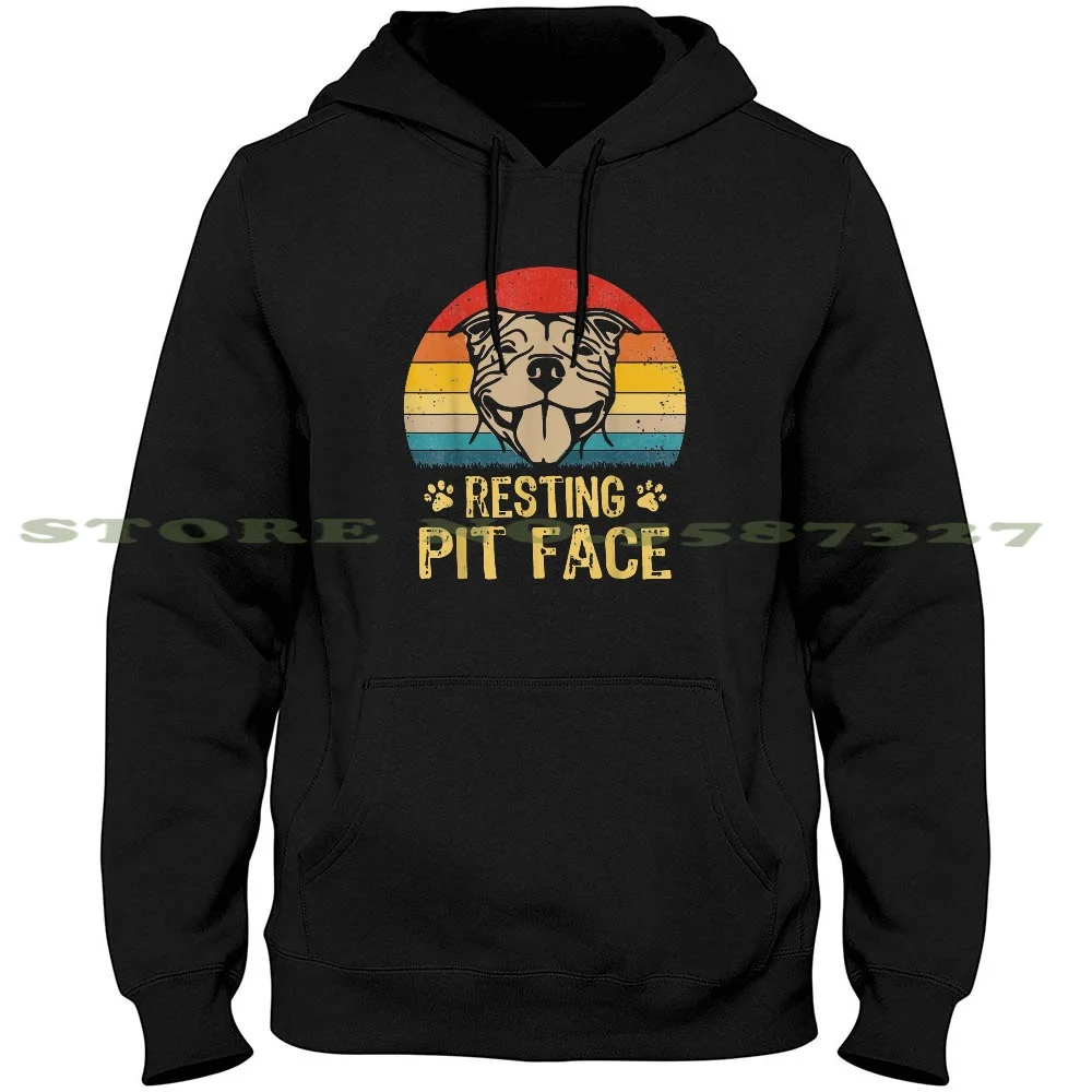 Pitbull Dog Resting Pit Face Long Sleeve Hoodie Sweatshirt For Bday Mommy Cute Am Saw American Is Have Perfect Rent Pet