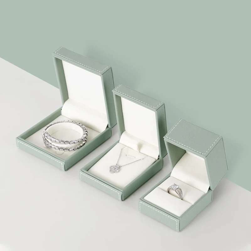 

Oirlv светильник-зеленая шкатулка для ювелирных изделий, свадебное кольцо, искусственная кожа