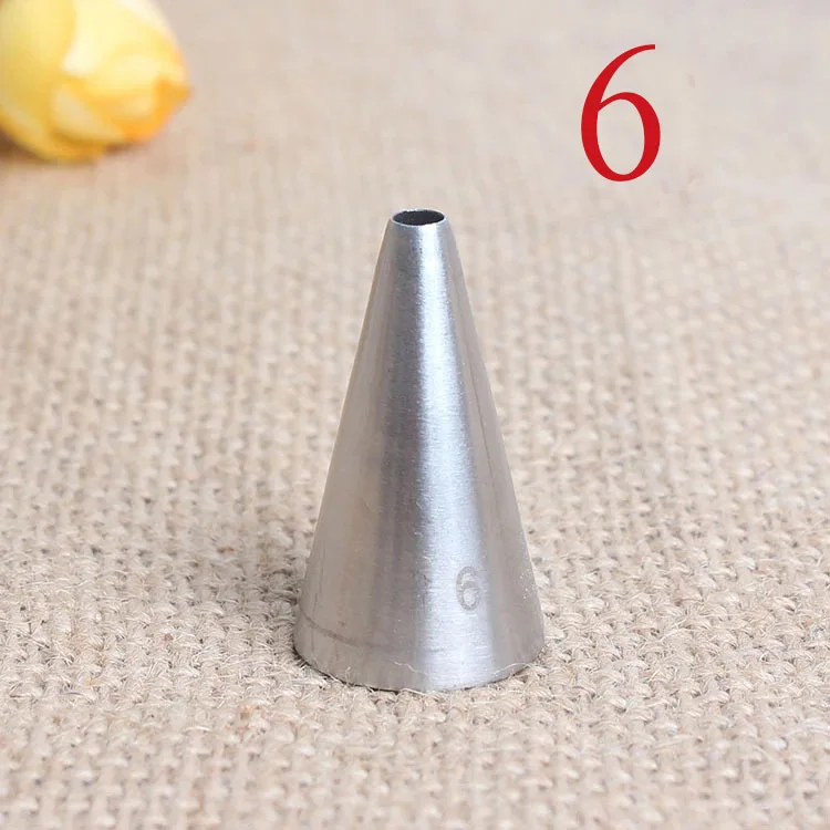 

6# round Hole Bubble Decorating Nozzle 304 Stainless Steel Stretching inside and outside Seamless Baking DIY Tool Small Number