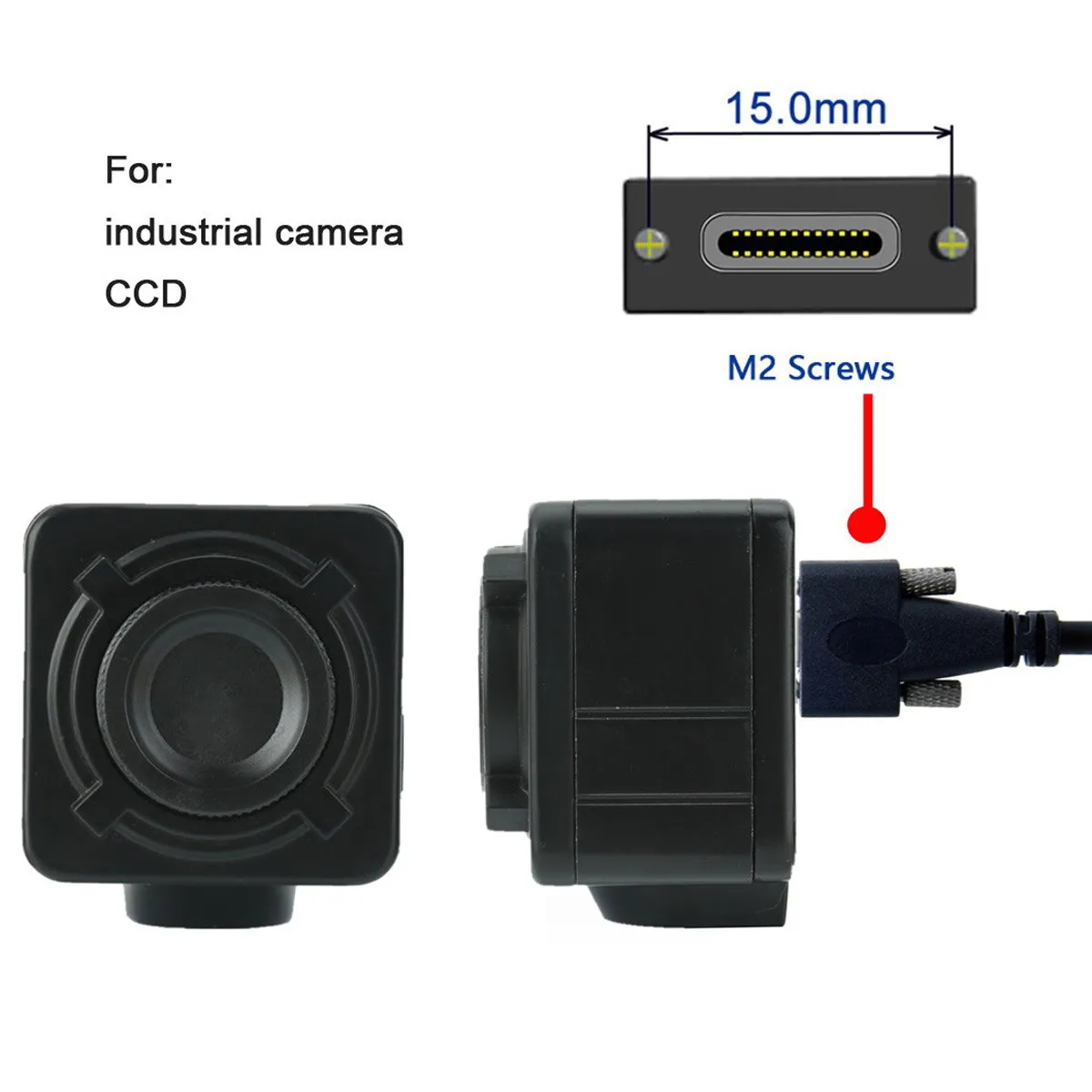 USB 3.1 Type-C Dual M2 Screws Locking to Locking USB-C 10Gbps Data Cable Panel Mount Type