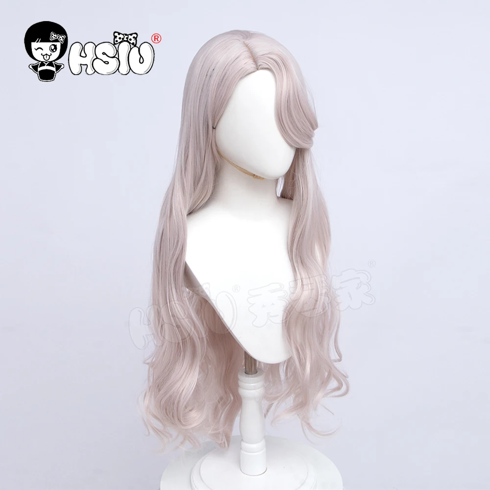 

A-SOUL cosplay Eileen cosplay wig Vtuber Virtual YouTuber Cosplay HSIU Light pink gray Long Curly hair + Free Wig Cap