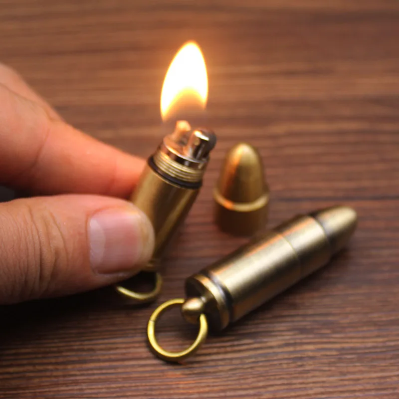 Kreative Wasserdichte Mini Kugel Leichter Schlüsselbund Metall Schleifen Rad Kerosin Feuerzeuge Rauchen Zubehör Gadget Geschenk Für Männer