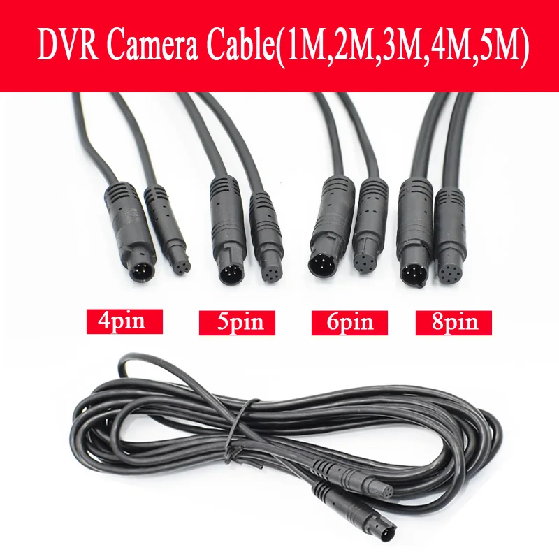 4Pin 5Pin 6Pin Xe Đầu Ghi Hình Camera Nối Dài HD Xe Phía Sau/Dự Camera Dây Nam Để nữ Cổng Kết Nối Dây