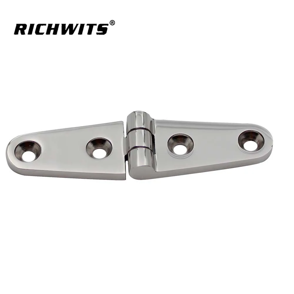 5pcs 25*100mm four hole deck cabin strap hinge 316 stainless steel marine grade boat deck hinge corrosion resistant yacht hinge