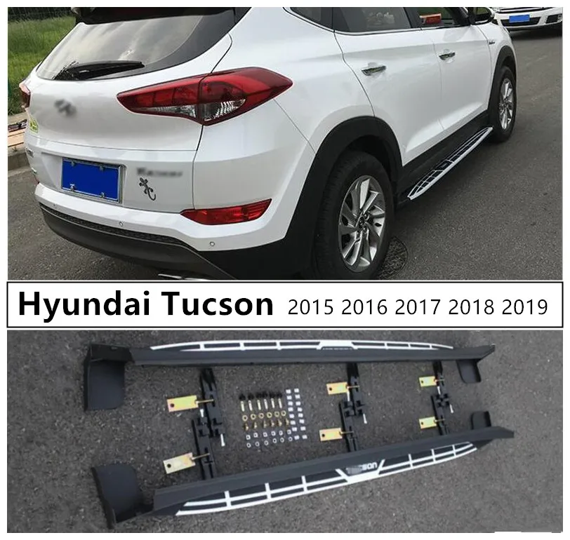 For Hyundai Tucson 2015 2016 2017 2018 2019 Running Boards Side Step Bar Pedals High Quality Cayenne Style Nerf Bars