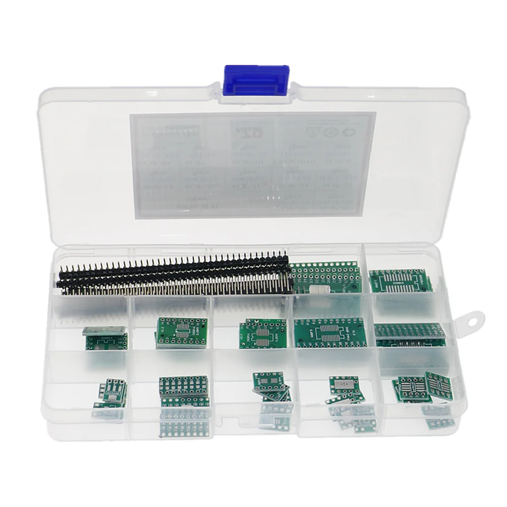 70 sztuk płytka drukowana zestaw SMD zwrócić się do DIP Adapter konwerter płyta SOP8 SOP10 SOP14 SOP16 SOP24 SOP28