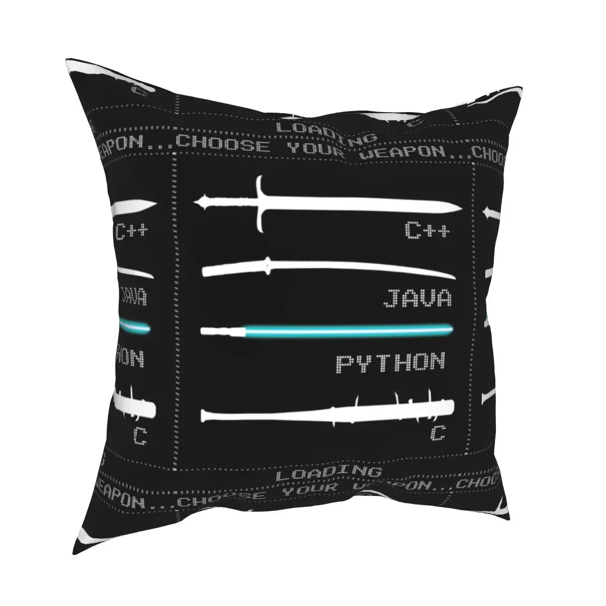 Funny C++ Java Python Programmer Software Developer Pillow Cases Cushion Cover Custom Decorative Pillowcase for Car 45*45cm