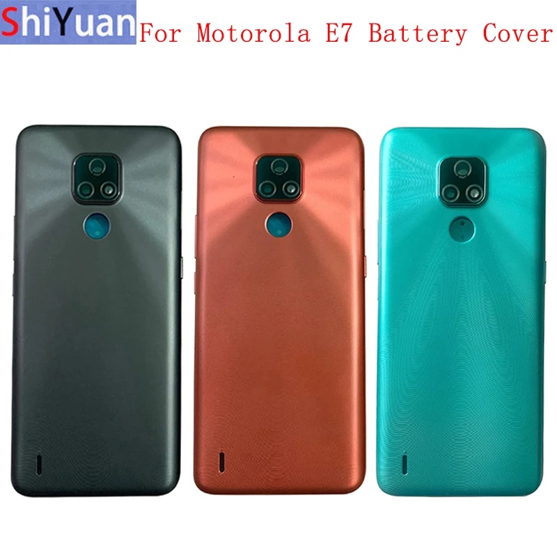 Battery Cover Back Rear Door Housing Case For Motorola Moto E7 Back Cover with Camera Lens Repair Parts