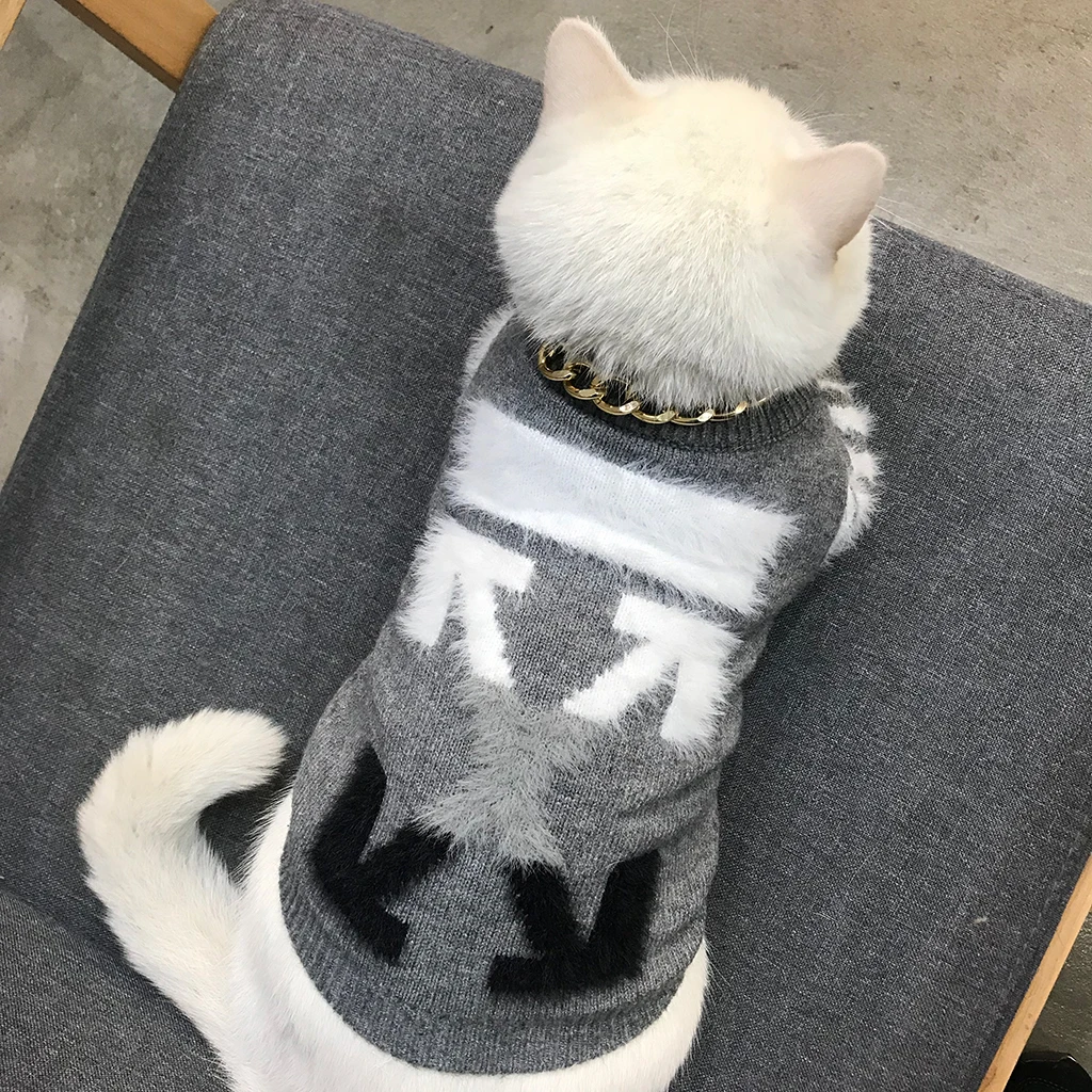 Dog Cat Clothes Winter Clothes, Kitten Sweater Male Cat Handsome and Cute