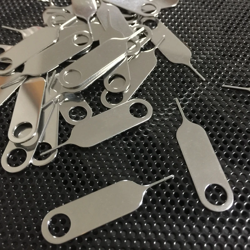 50Pcs/Lot Universal Stainless Steel Sim Card Tray Pin Key Tool Ejecting Removal Needle Opener Ejector for Cell Phone Smartphone