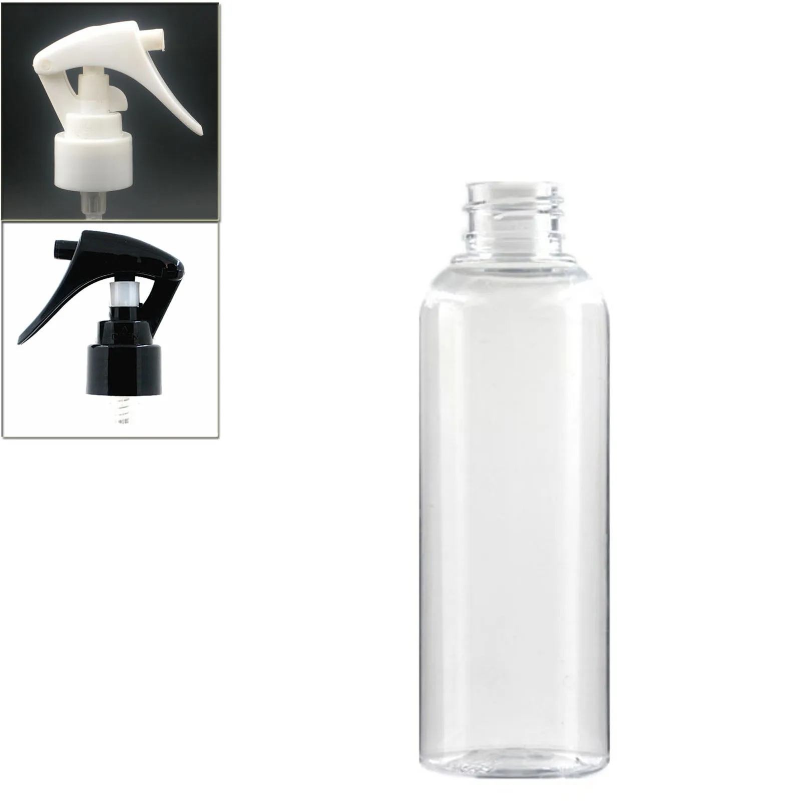 4oz 8oz 150ml 200ml 250ml 300ml 500ml 120ml empty round Plastic Bottles, clear PET bottle with white/black trigger sprayers