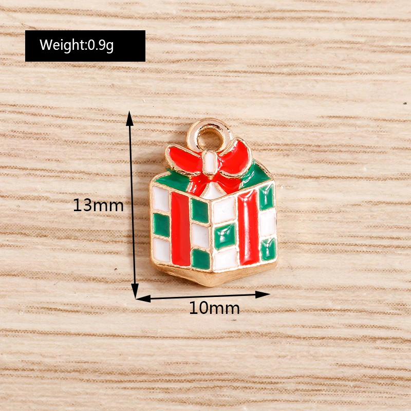 10 Stück niedliche Emaille-Weihnachtsanhänger mit Weihnachtsmann, Baum und Schneemann zum Basteln von Halsketten, Ohrringen, Armbändern, DIY-Bastelarbeiten und als Geschenk – Detail 30