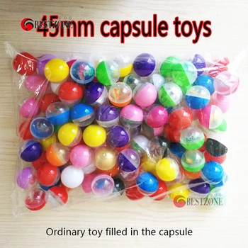 50pcs/lot 45MM surprise ball toy capsules different toy rubber or plastic figure dolls for kids gift vending machine