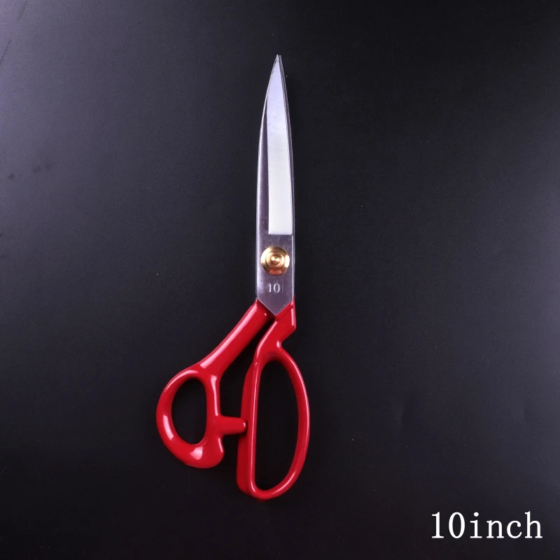 Tijeras de sastre profesionales acero inoxidable rojo para tela cuero - imagen 3