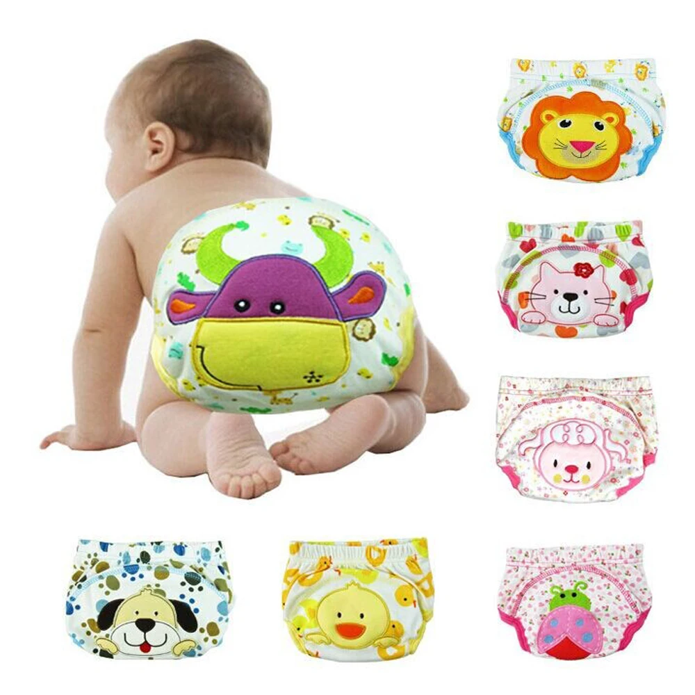 

5PCS/LOT cartoon baby training pants waterproof diaper pant potty toddler panties New underwear Reusable free shipping UD25