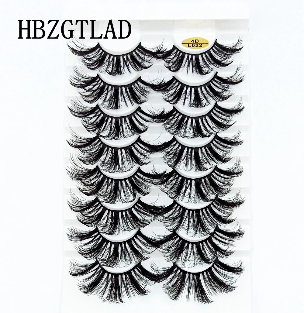 HBZGTLAD 8 Paare 25 mm lange 3D-Nerzwimpern, natürliche, lange, künstliche Wimpern, dramatisches Volumen, falsche Wimpern, Make-up-Verlängerungswimpern – Detail 14