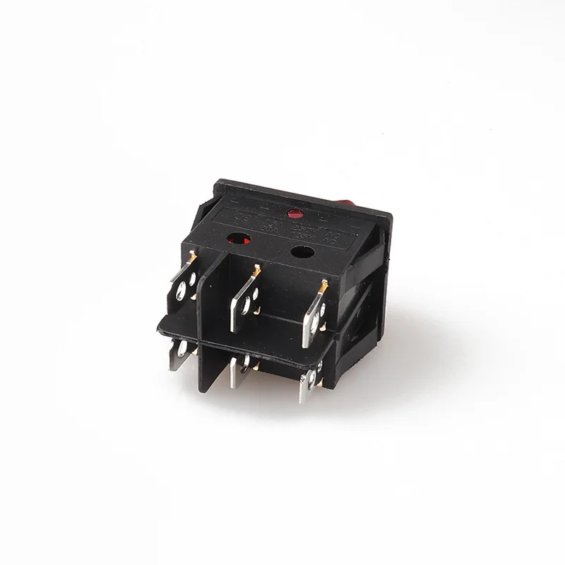 KCD4-201NB-6P Drukknop Spst Snap-In Op/Off 6Pin Boot Rocker Switch Red