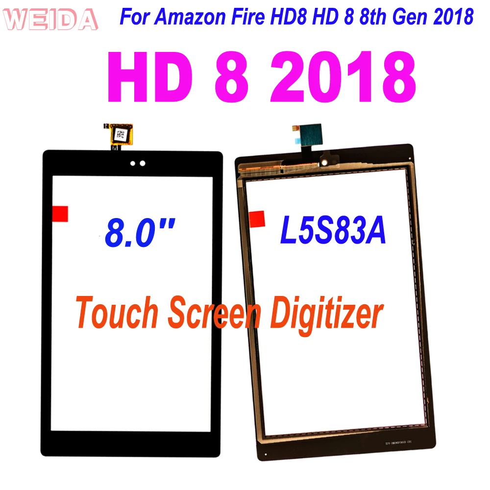 AAA+ For Amazon Fire HD8 HD 8 8th Gen 2018 L5S83A Touch Screen Digitizer Glass Panel Screen Replacement Part