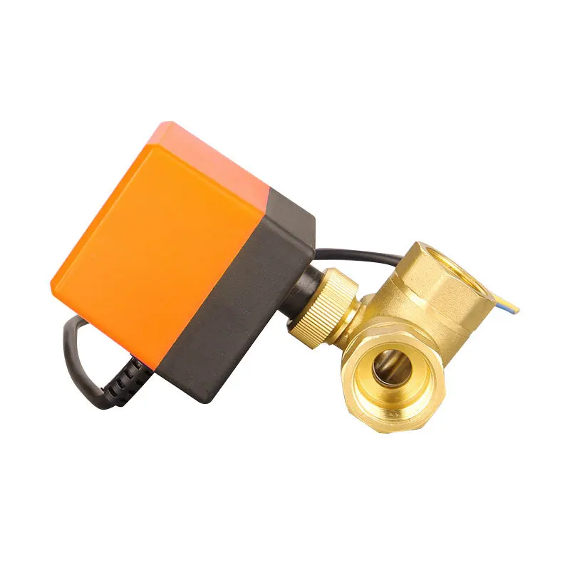 Imagem -05 - Válvula de Esfera Motorizada de Três Vias 220v 12v 24v 3-wire Ponto de Controle de Bronze Válvula de Esfera Elétrica 1