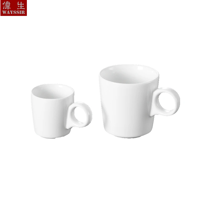 Espresso Coffee Cup with Handle, Super White Porcelain, High Quality, Hotel, Restaurant, Tea, Beer, Breakfast, Milk, Ceramic