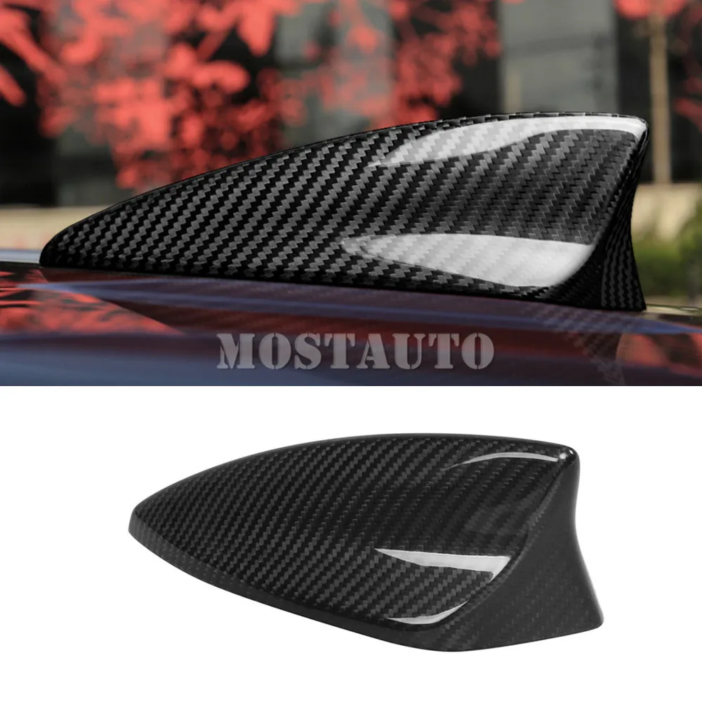 

For Cadillac XT5 2016-2021 XT4 2018-2021 Real Carbon Fiber Exterior Car Roof Shark Fin Antenna Cover Trim Black/Red 1pcs