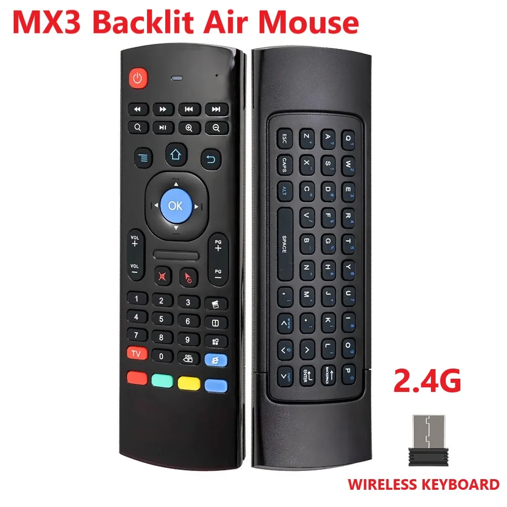 

MX3 Backlit Air Mouse T3 Smart Remote Control 2.4G RF Wireless Keyboard with Voice Microphone for X96 tx3 H96 for Android TV Box