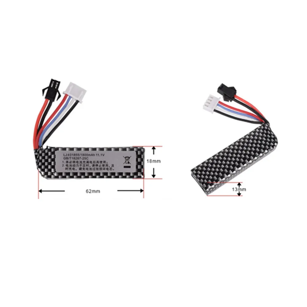 Water Gun 3S 11.1V 1800mAh 25C 401855 lipo Battery+ USB Charger Set for M4/AK Mini Airsoft BB Air Pistol Electric Toys RC Parts