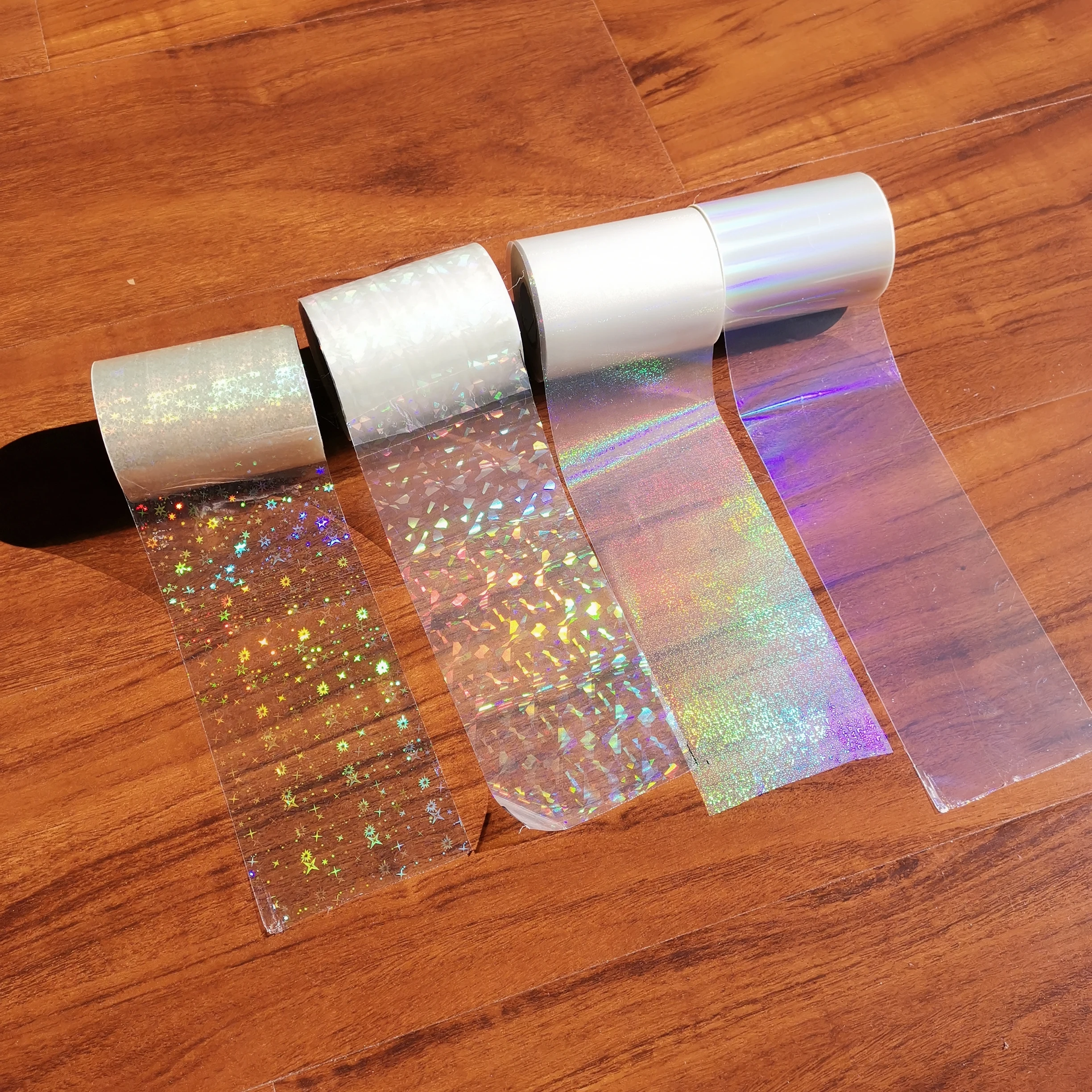 Holographic Foil Plain Transparent Hot Stamping On Paper or Plastic 8cm x 120m/Lot DIY Package Box