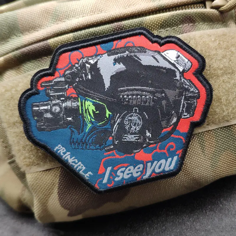 Skull Tactical Night Vision Helmet I See You Don\'t Mess Up Embroidery Patch For Clothes Backpack Vest Sticker Military Armband