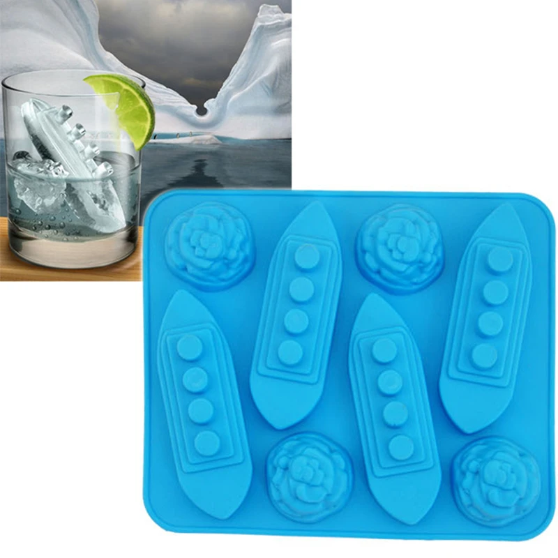 Romance Fun Titanic Cocktails Silicone Mold Ice Cube Tray Chocolate Fondant Mould Diy Bar Party Drink Free Delivery K726