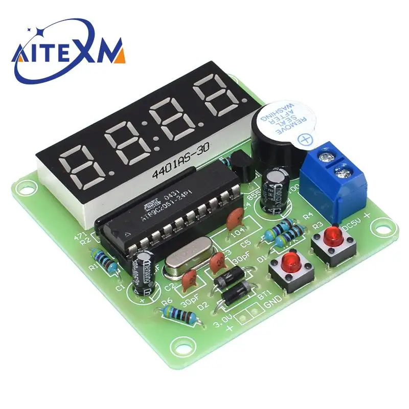AT89C2051 cyfrowy zestaw 4 bitów zegar elektroniczny elektroniczny zestaw do samodzielnego montażu DIY zestaw do Arduino do nauki