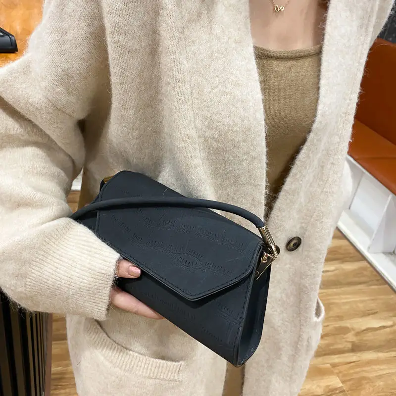 Korean Style Vintage Shoulder Bag for Women Fashion Handbag PU Leather Female Top-Handle Crossbody Bags Purse