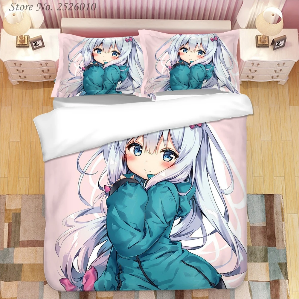 

Комплект постельного белья с 3D принтом из аниме Izumi Sagiri, Королевский пододеяльник, подушка, чехол, одеяло, постельное белье, постельное белье 02