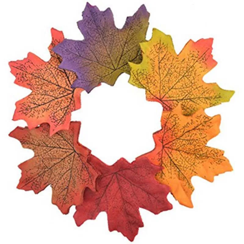 50pcs Simulation Decorative Maple Leaves Artificial Fake Fall Leaves Home Wedding Party Decoration Artificial Maple Leaves